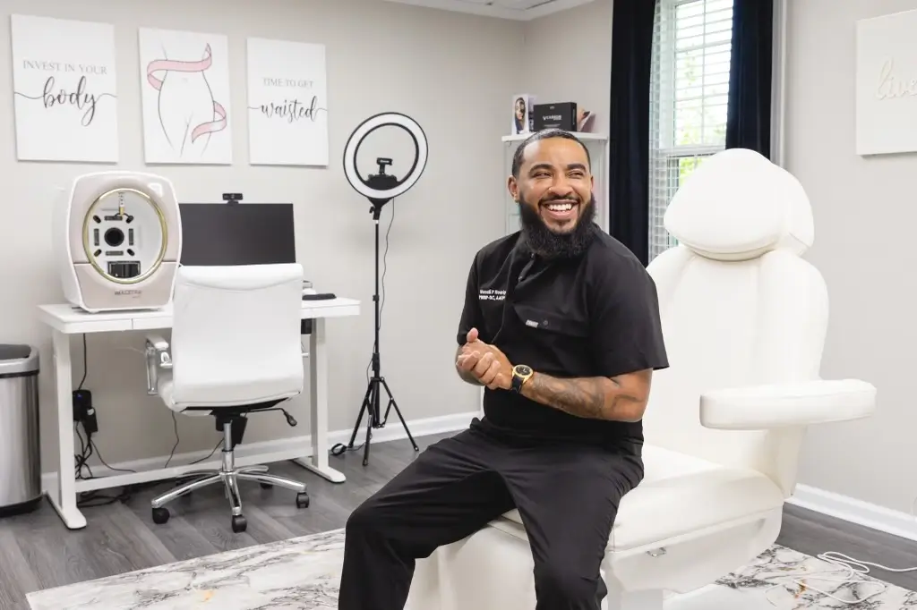 a man sitting on a chair